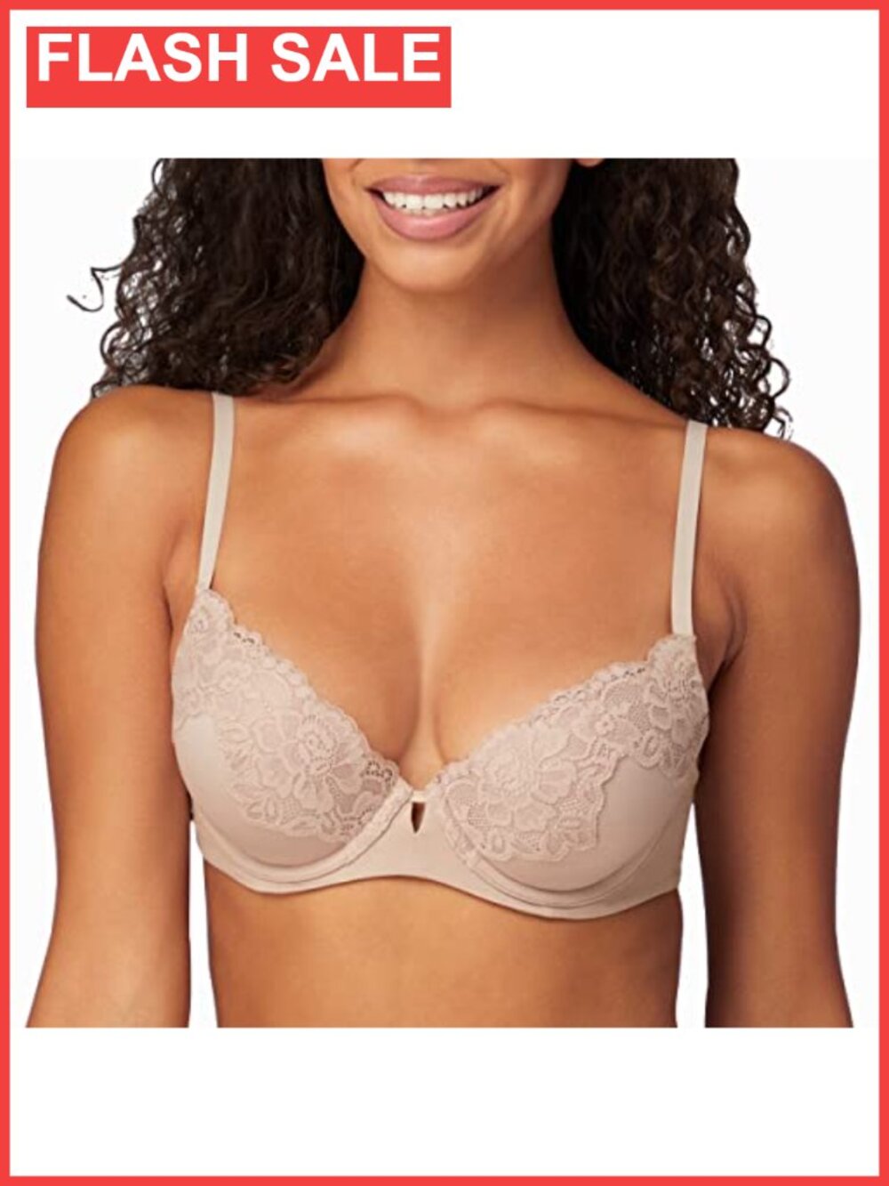 Maidenform Push-Up Underwire Bra Microfiber Lace Convertible Demi